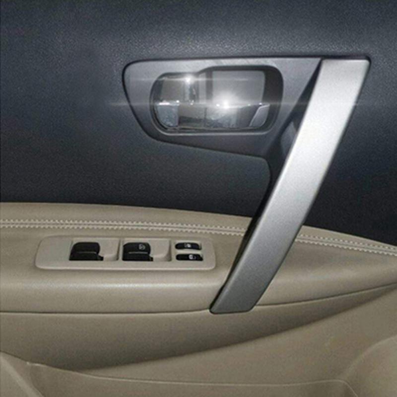 Για Nissan QASHQAI J10 2008-2015 2τμχ Βάση λαβής πόρτας αυτοκινήτου Εσωτερική λαβή Ασημένιο κάλυμμα Εσωτερικό