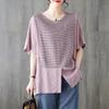 T-shirt Women Versatile Summer Casual Large Size Loose Round Neck Pullover Short-sleeved Tops