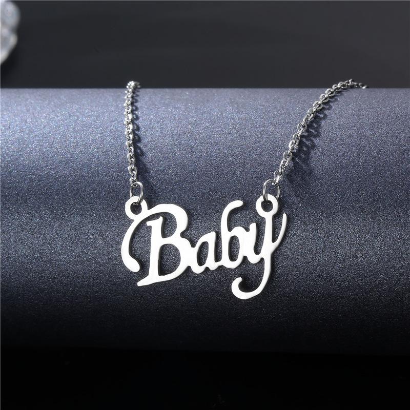 Personalized English Word Necklace Women's Initial Choker Fashion Jewelry Gift
