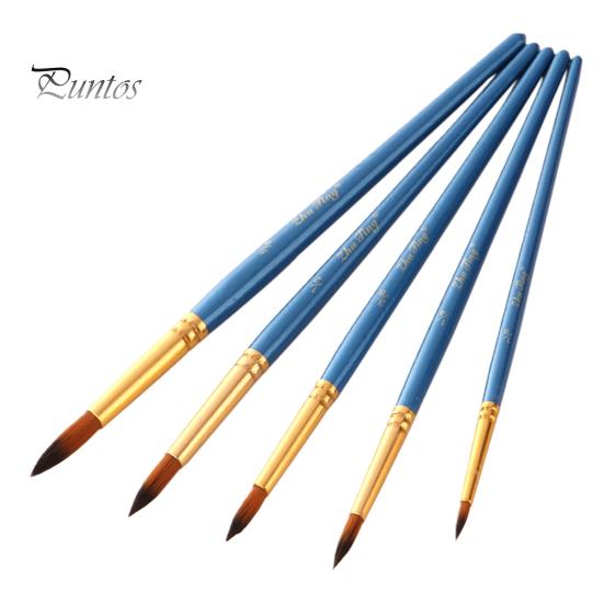 

Кисти для рисования Медные трубы Интерфейс Прочная деревянная ручка Нейлоновые щетки для волос для рисования синий