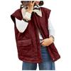 Women's Fashion Color Sleeveless Vest with Notched Lapel, Button Front and Pockets