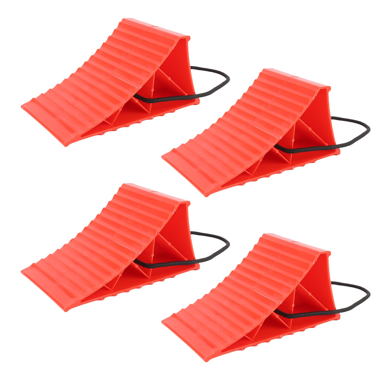 

4 шт. Сверхпрочные колесные упоры с веревкой Противоскользящие Высокая устойчивость Твердый пластик Упор для колес Блок Стопор для автодома Красный красный