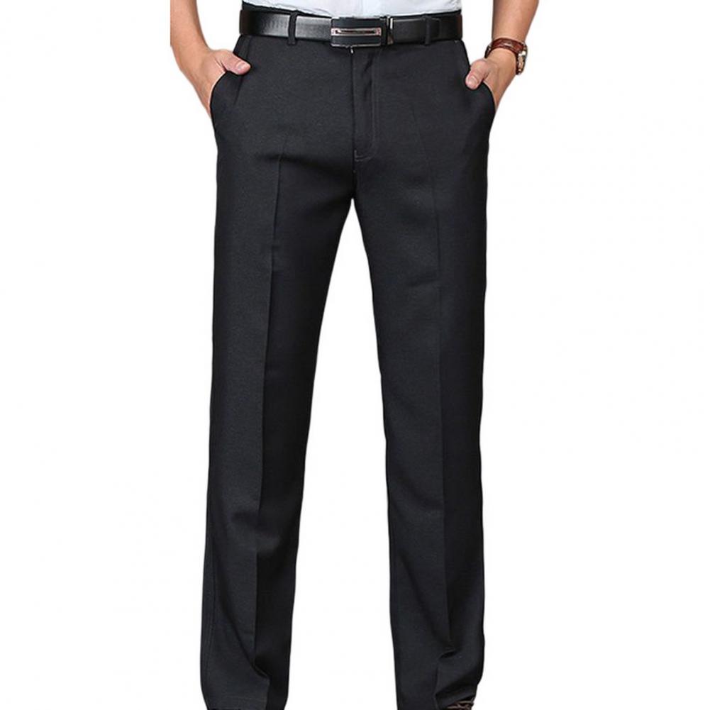 Formal Casual Trousers Ankle Length Work Pants 3D Cutting Full Length Casual Male Straight Leg Pants  Workwear