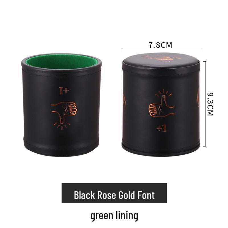 Premium Leather Sound-Dampening Dice Cup Set with Dice Tower & Pattern for Bars and Speakeasies