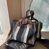 Large capacity striped bag women's new cloth bag fashion casual class bag contrasting color shoulder messenger bag