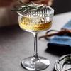 OLOEY European Engraved Glass Cocktail Glasses (Set of 2)