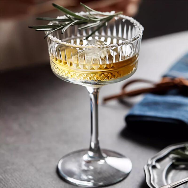 OLOEY European Engraved Glass Cocktail Glasses (Set of 2)