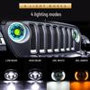 7" Wrangler LED Off-Road Headlight: Crescent Harley Motorcycle Spotlight with High/Low Beam
