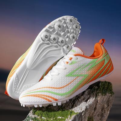Tênis de Corrida Profissional para Unhas Masculino Respirável com Travas Pista Tênis Feminino para Sprint Exterior Antiderrapante Velocidade Atletismo Tênis
