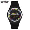 Sanda Beliebte Jugend Trendige Unisex Silikonuhr - Bonbonfarbe, Einfaches Design, Wasserdicht, Studentenfreundliche Armbanduhr