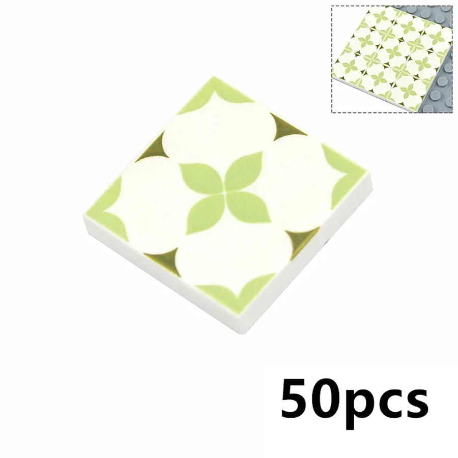 Smooth 2x2 Floor Printed Tile Assembled Building Blocks MOC City House Bricks Decoration Ceramic Tile Construction Toys