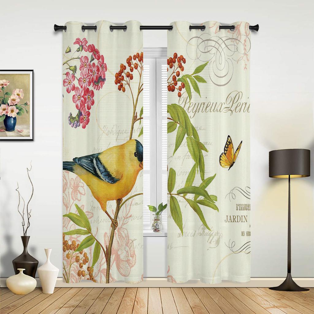 Red Oriental Ethnic Flowers Retro Curtains Bedroom Living Room Drapes Kitchen Children Window Curtain Home Decor Made Of Polyester Sitting Treatment