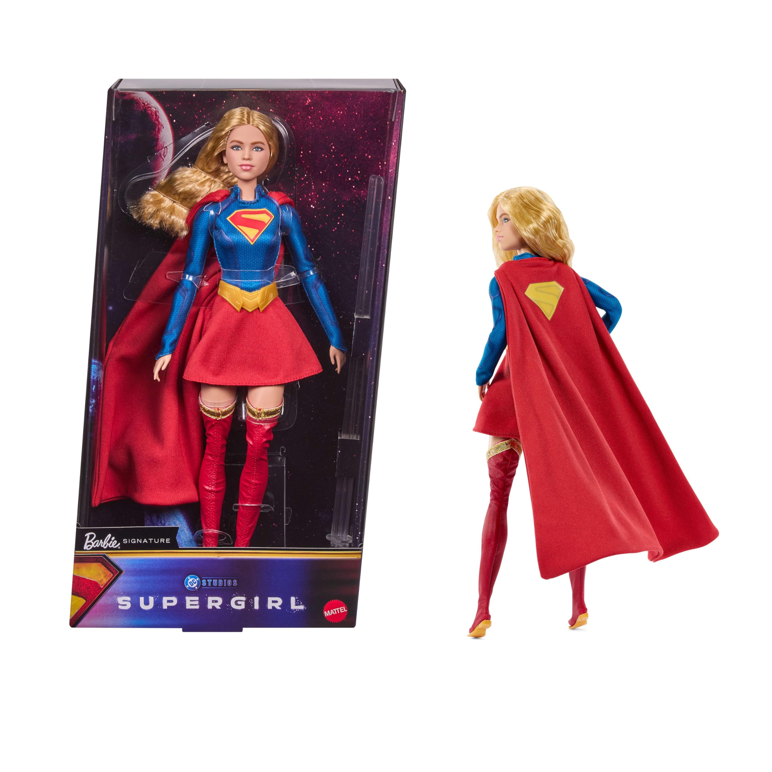 Барби Супердевушка DC Comics Signature Коллекционная шарнирная кукла Барби Возраст JJY04 Кукла, Тело, Кукла, 6+, Красный,