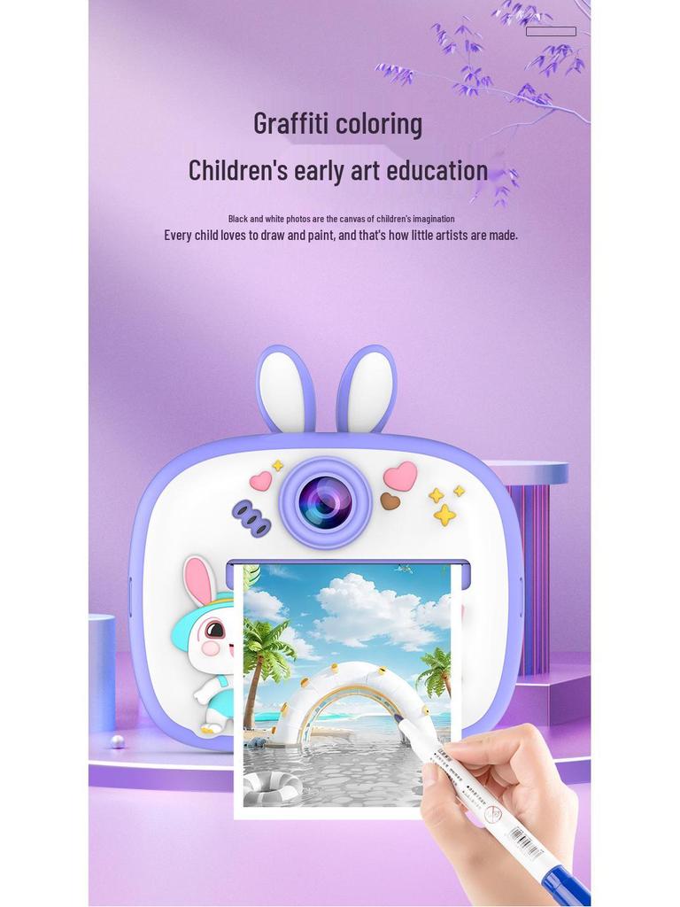 Portable Instant Print Children's Camera with Thermal Paper