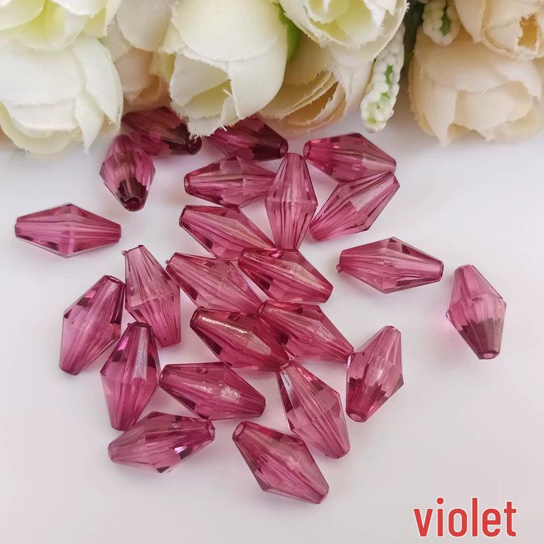 DIY Acryl Transparent Doppelspitzige Reiskörner für Schmuck und Gardinendekoration (7x19mm)