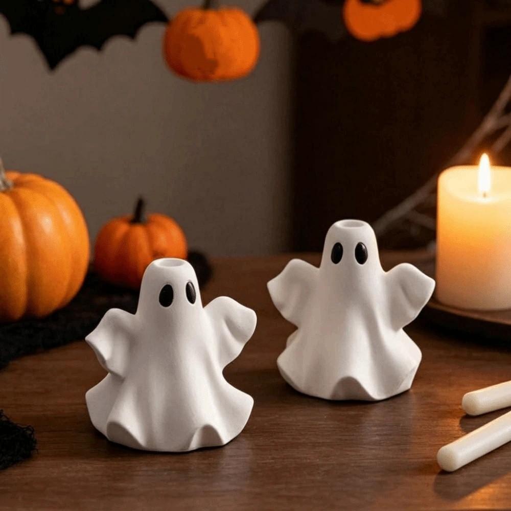 Handmade Ghost Shape Mold Cute Candle Holder Mold Ghost Candlestick Silicone Mold Home Decor