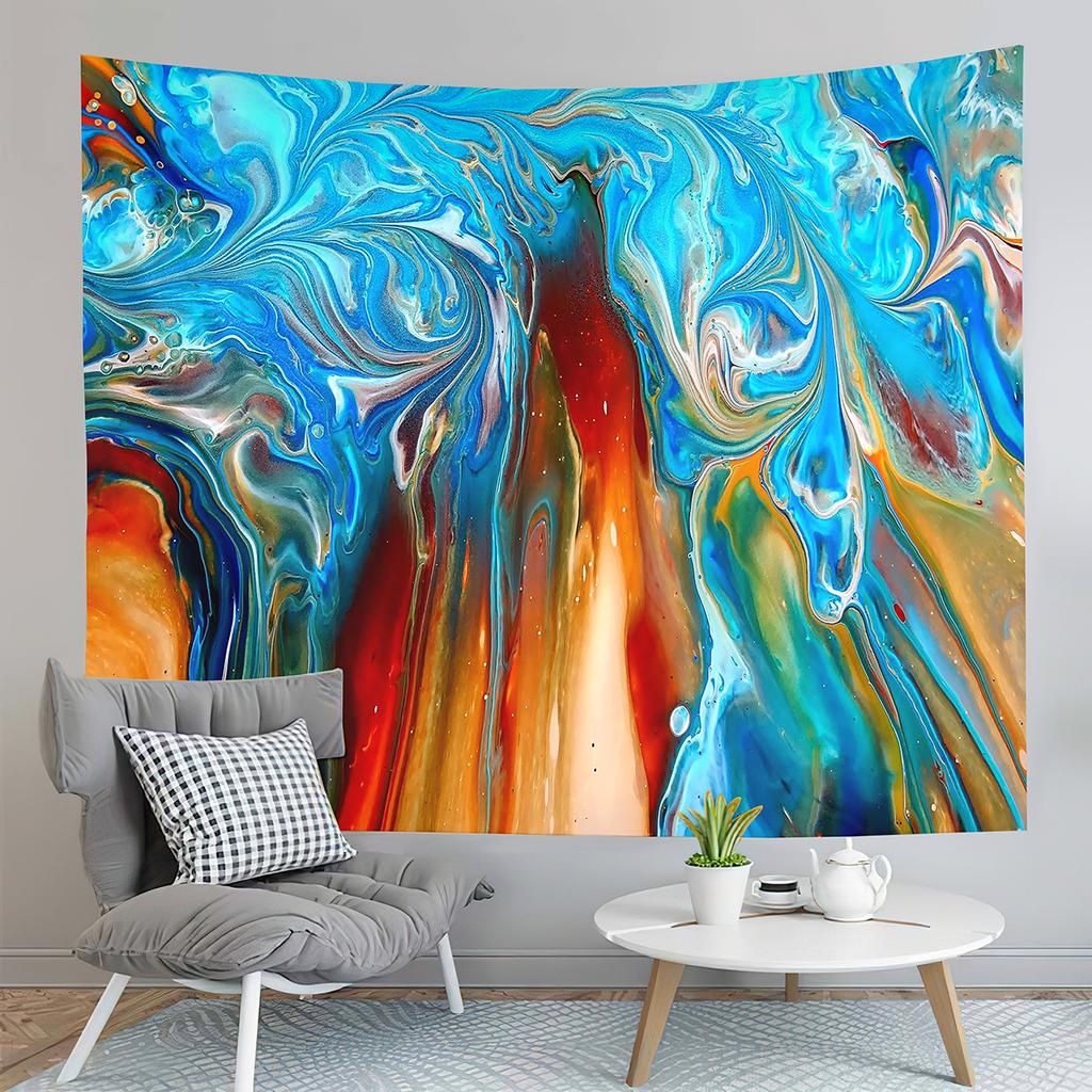Marbling Tapestry Blue Pink Watercolor Tapestry Abstract Style Tapestry Wall Hanging Tapestries Bedroom Home Living Room Dorm