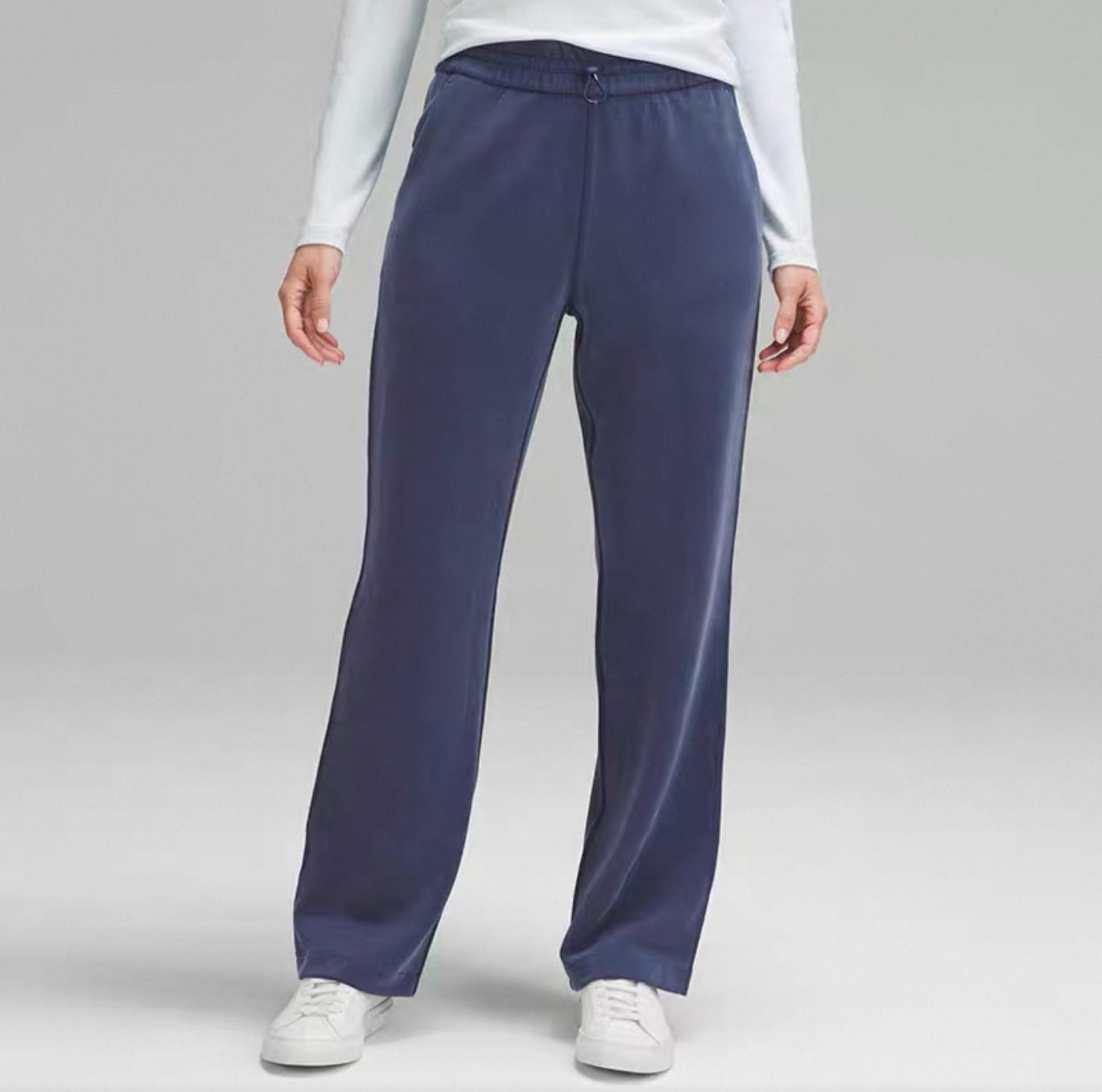 Softstreme Lulu Women s Slimming Yoga Pants: Bare Feel Straight Leg, Sports Casual, Narrow Fit Size 6 (53-60kg) темно-синий