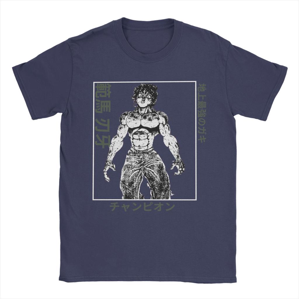 Baki Hanma Japanese Typography T Shirts Mens  Pure Cotton TShirts Round Neck  Tee Shirt Short Sleeve Clothing New Arrival