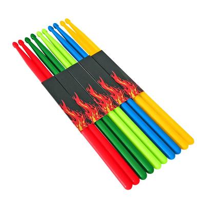 5A Colored Nylon Drumsticks with Flame Design and Holder - Drum Accessories