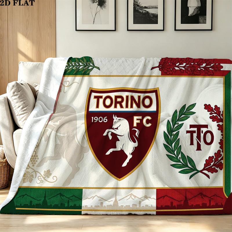 Torino Fc Print Flannel Blanket High Quality Warm Comfortable Cover for All Seasons Perfect for Gifts Home Decor