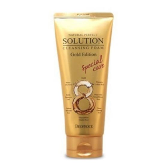 Deoproce Натуральная пенка для умывания Perfect Solution Gold Edition 170 г – Глубокое очищение и осветление Cleansing Foam Gold Edition  1