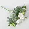 5 Heads Artificial Peony Flowers 26cm Hydrangea Bride Bouquet Fake Flowers  for Home Wedding Decor