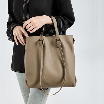 Genuine Leather Large Bucket Tote Handbags For Women Trend Designer Commuter Ladies Shoulder Crossbody Bags