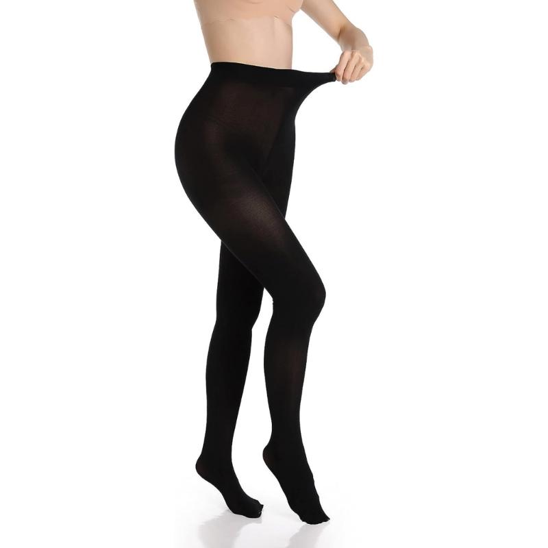 Run Resistant Solid Colored Semi Opaque Footed Tights High Waist Pantyhose Control Top Tights Halloween Cosplay Costume