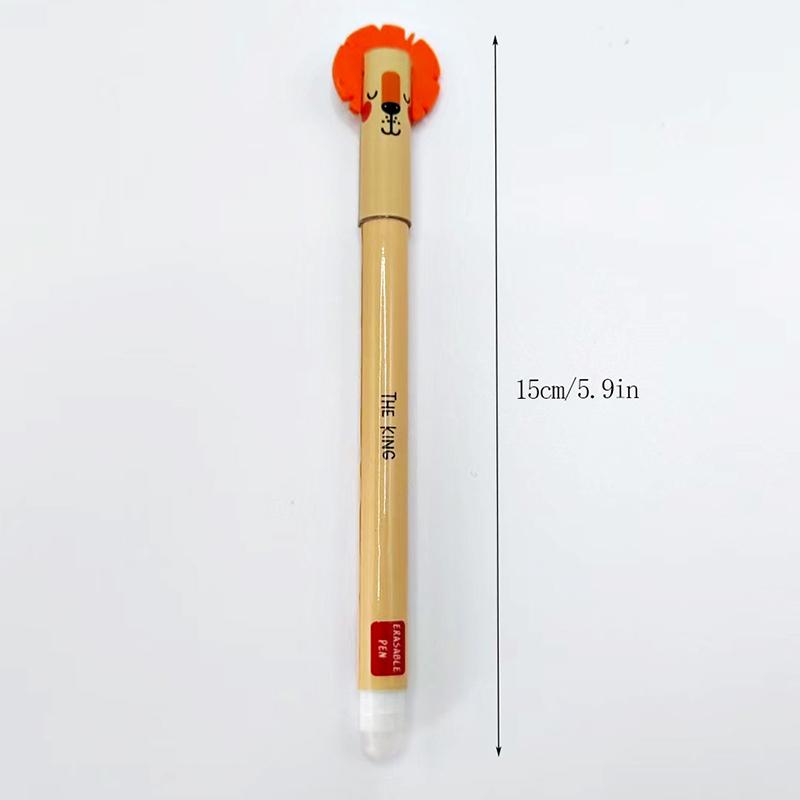 1Pcs Animal Pattern Erasable Gel Pen Cartoon Kids Writing Gel Pens Neutral Pen For Home School Work Students Stationery