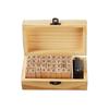 Ming Dynasty-Inspired Seal Set: 36 Ink Pad Wooden Stamps with Letter and Number Typewriter Designs
