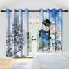Winter Snow Scenery Blackout Curtains Snowman Pine Forest Pattern Bedroom Living Room Darkening Noise-reducing Window Curtain