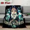 Dark Girl and Mysterious Potion 2D Flat Pattern Flannel Blanket High Quality All Seasons Warmth and Comfort Perfect for Christmas Gifts.