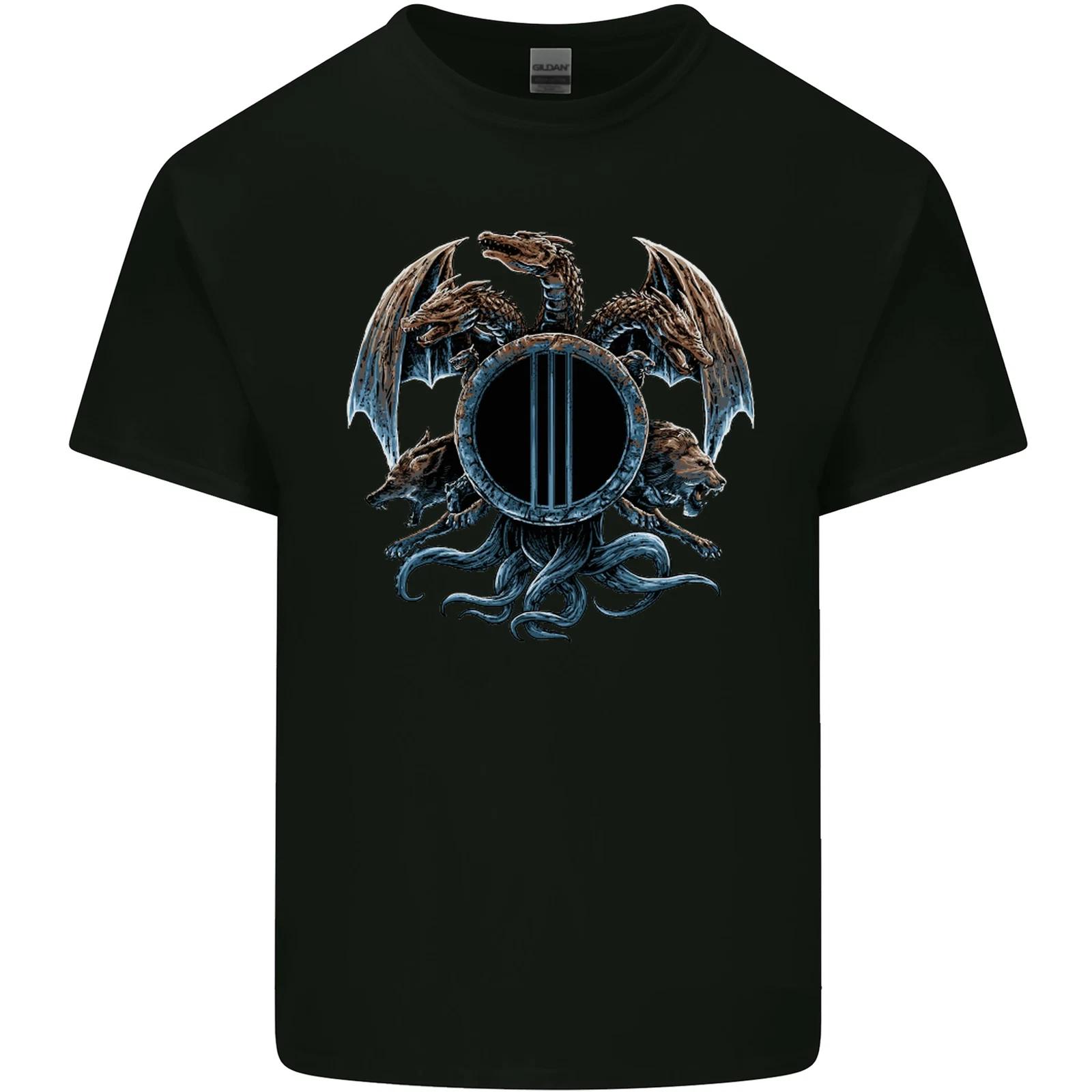 Three Headed Dragon Fantasy SCI-FI Kids T-Shirt Childrens 3XL