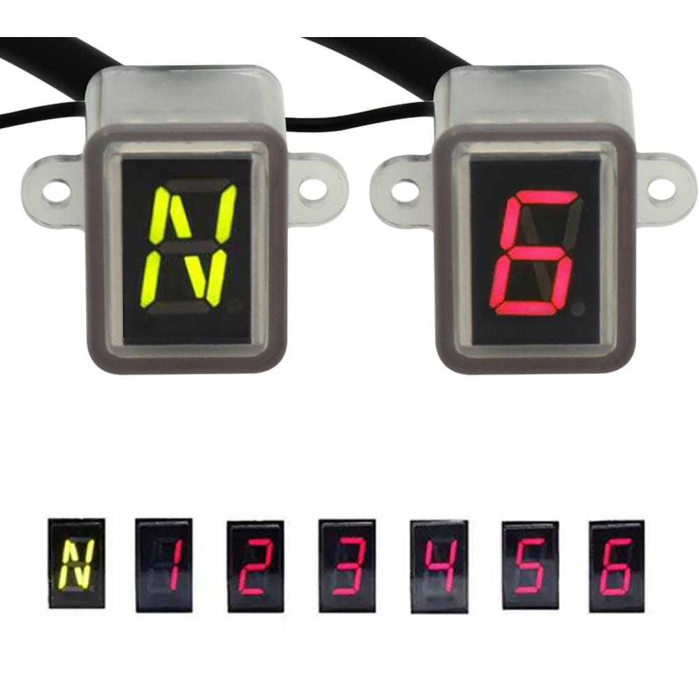 Super 6 Speed Display Universal Digital Off-road Motorcycle Motocross Light Neutral Gear Indicator Display