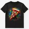 Colorful Paint Splash Pizza Slice Art Graphic Unisex T-Shirt