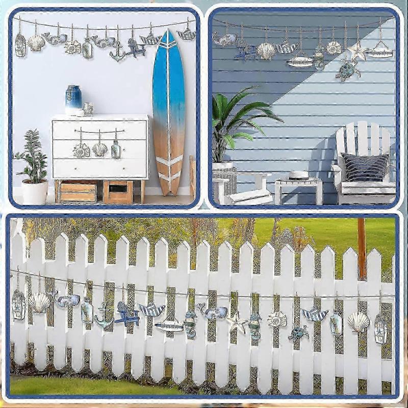 36 PCS Ocean Beach Wooden Decorations Summer Tree Decor Coastal Sea Pictures 2025 New