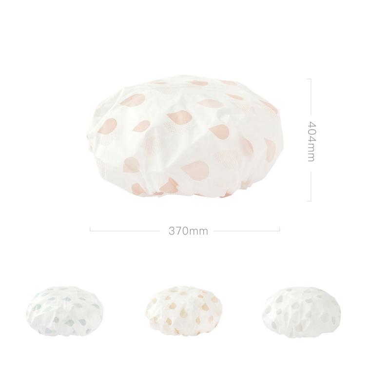 Modny Wodoodporny Czepek Pod Prysznic w Kropki Pokrowiec na Włosy Artykuły Łazienkowe Elastyczna Gumka Czepek Pod Prysznic