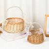 Weave Basket Handheld Present Basket Vine Woven Flower Basket Fruit Plant Baskets Sundry Organizer Diy Flowers Present Storage Holder