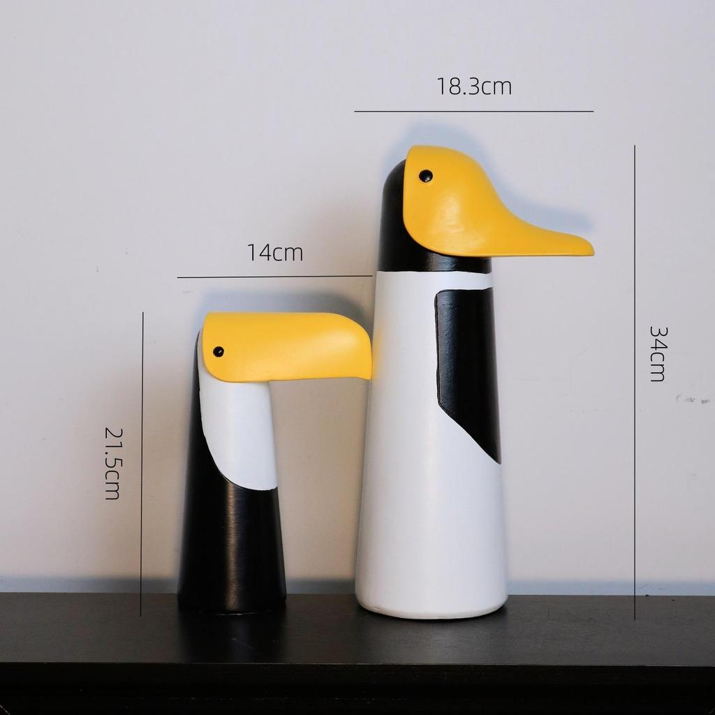 Charming Cartoon Style Yellow-Beaked Duck Resin Ornament for Home Decor