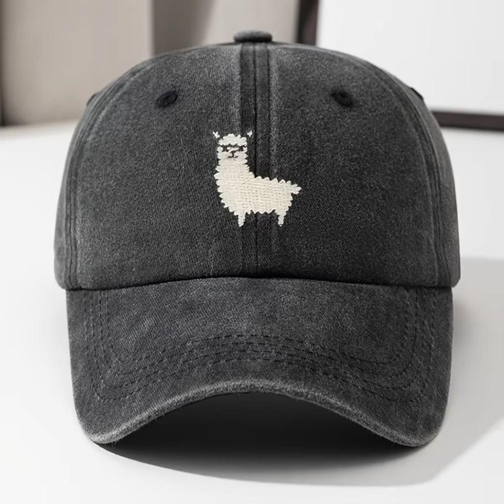 Cute Sheep Pattern Baseball Hat Adjustable Sun Protection Hat Creative Duck Tongue Hat Outdoor чёрный