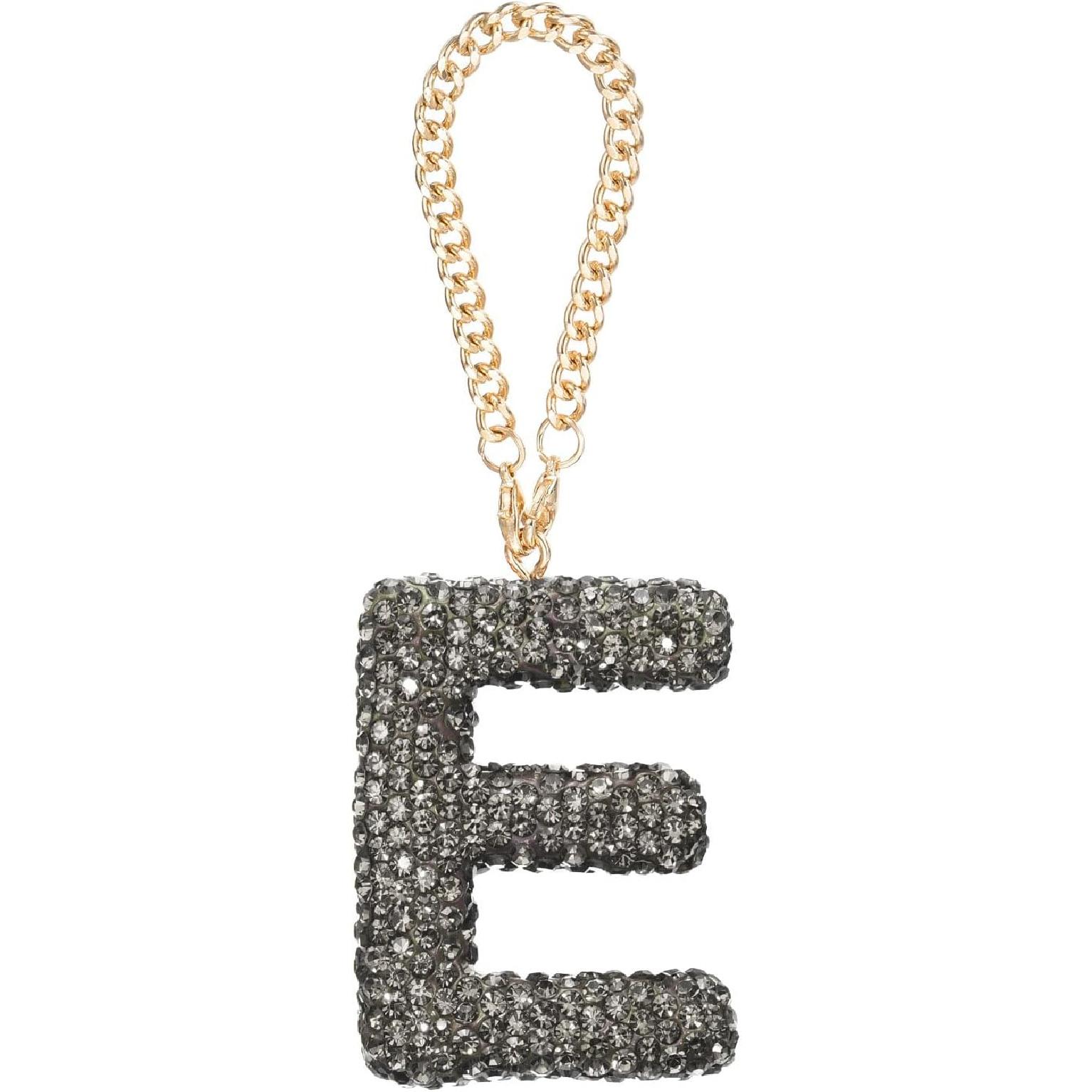 

MECCANIXITY Bling Car Letter Charm, Initial J Letter Interior Car Rear View Mirror Decoration Hanging Crystal Ornaments for Women Bags Water Cup DIY E Letter