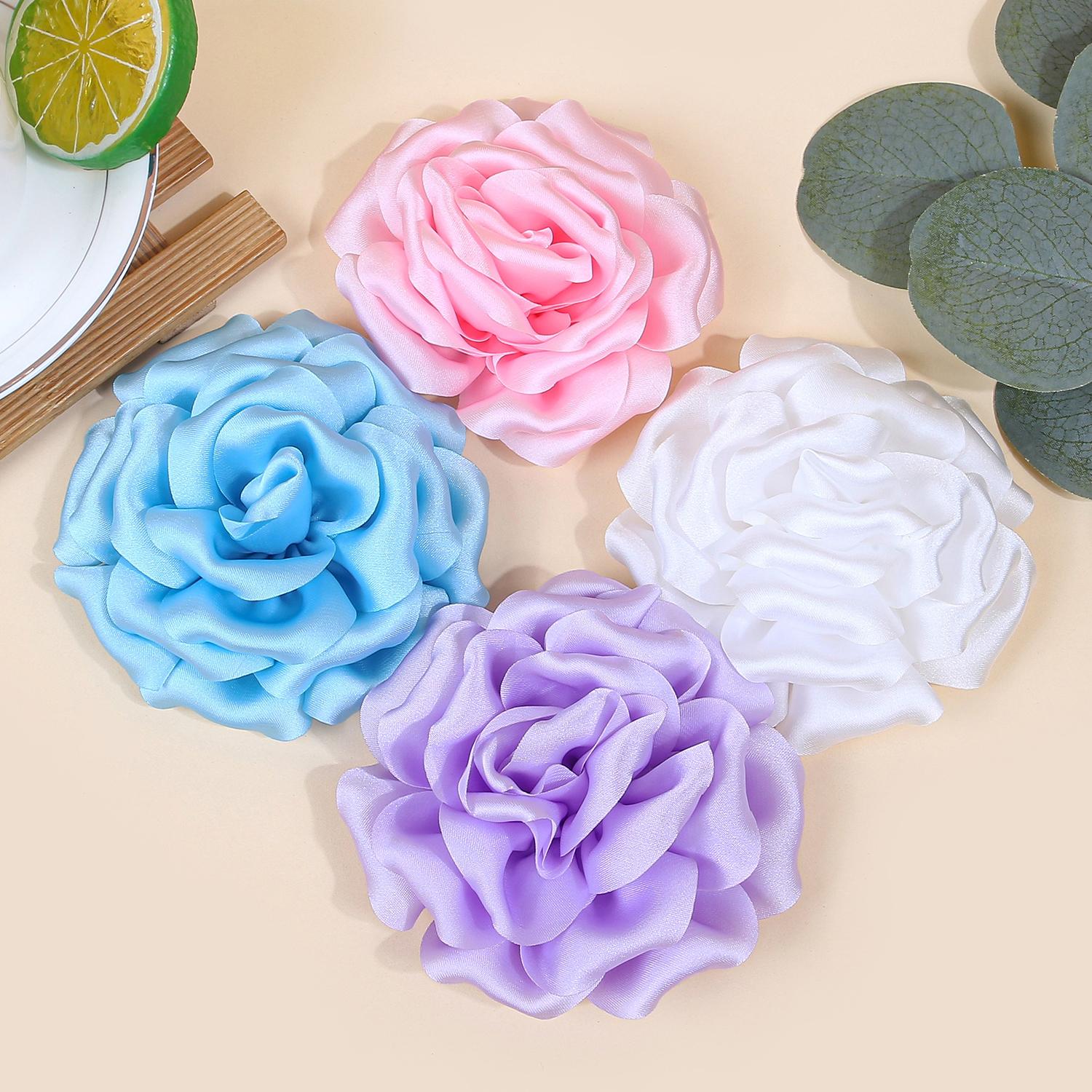 

4 шт. Модные атласные заколки для волос с цветами Летние пляжные заколки Цветочные заколки Клипсы Аксессуары для волос для женщин и девушек