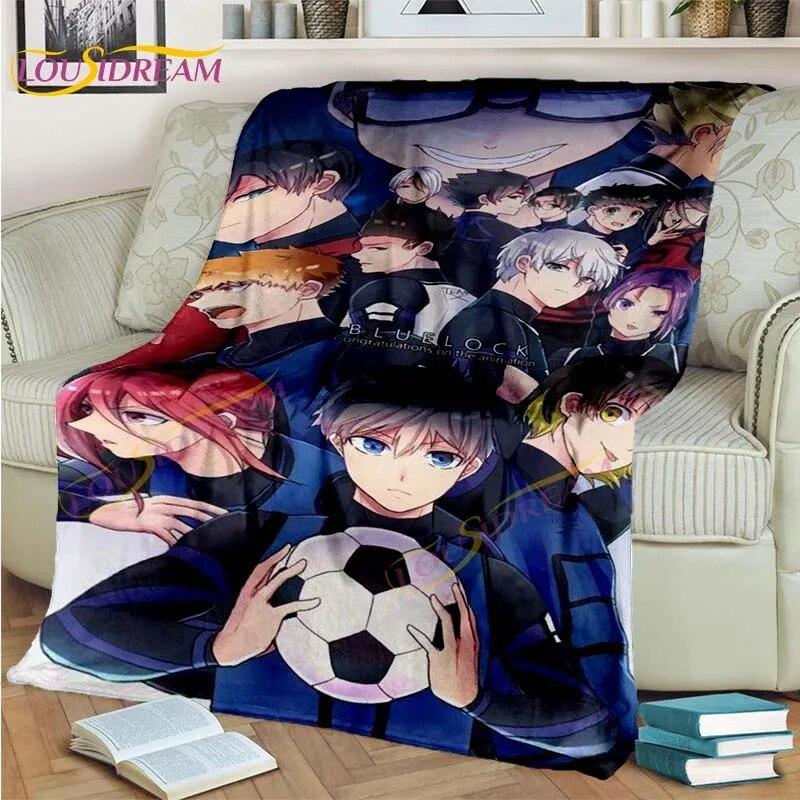 Anime Blue Lock Blanket 3D Cartoon Flannel Blanket Chigiri Hyoma Isagi Yoichi Blanket for Bed Sofa Child Adult Blanket Boy Gifts