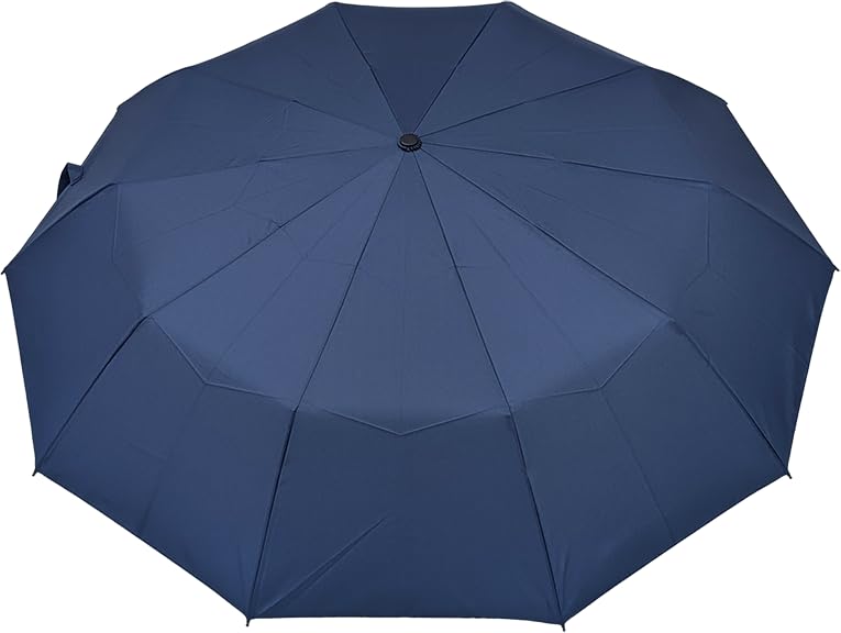 Rose Sangyo Long 10 Mini Folding Solid 61601002 Men's Umbrella, 60cm, Ribs, Umbrella, Navy,