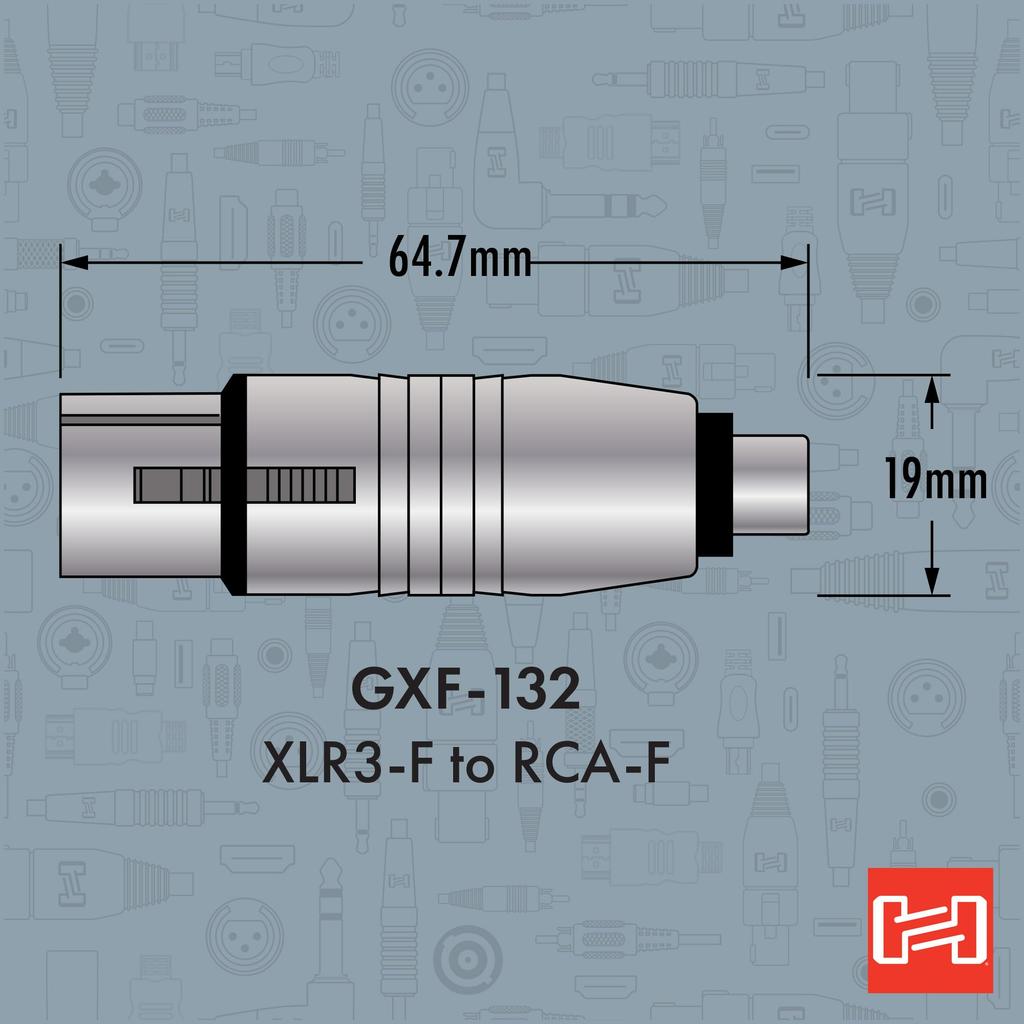 Hosa RCA Female To XLR Female Conversion Adapter GXF-132 3-pin