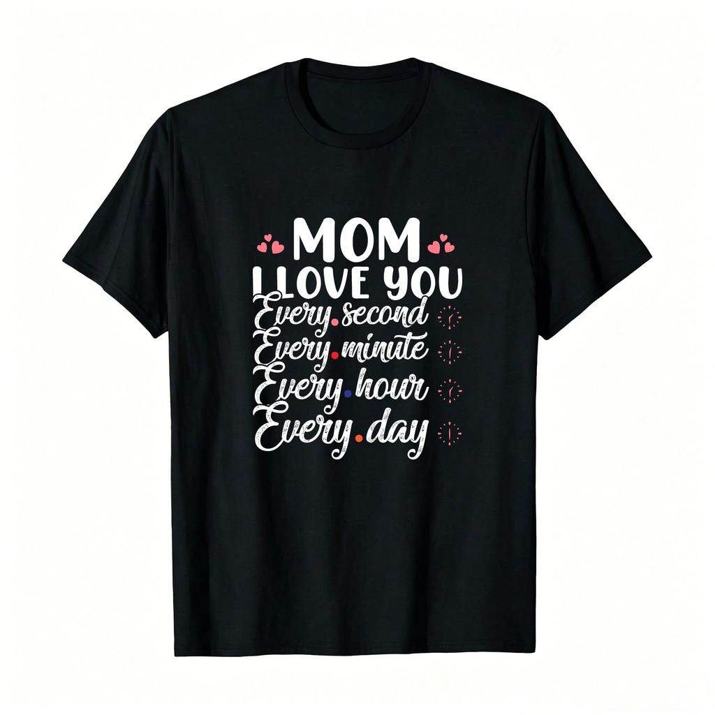 Plus Size Unisexs Mothers Day Animal Print Crew Neck Tee Soft Breathable Short Sleeve Casual Top For All Seasons Daily Wear