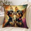 1pc Pillowcase, Chihuahua Dog Pillowcase - 2D Flat Printing, Single-Sided Print (No Pillow Insert), 17.72 X 17.72 Inches (45 X 45 Cm), Non-Real Embroi