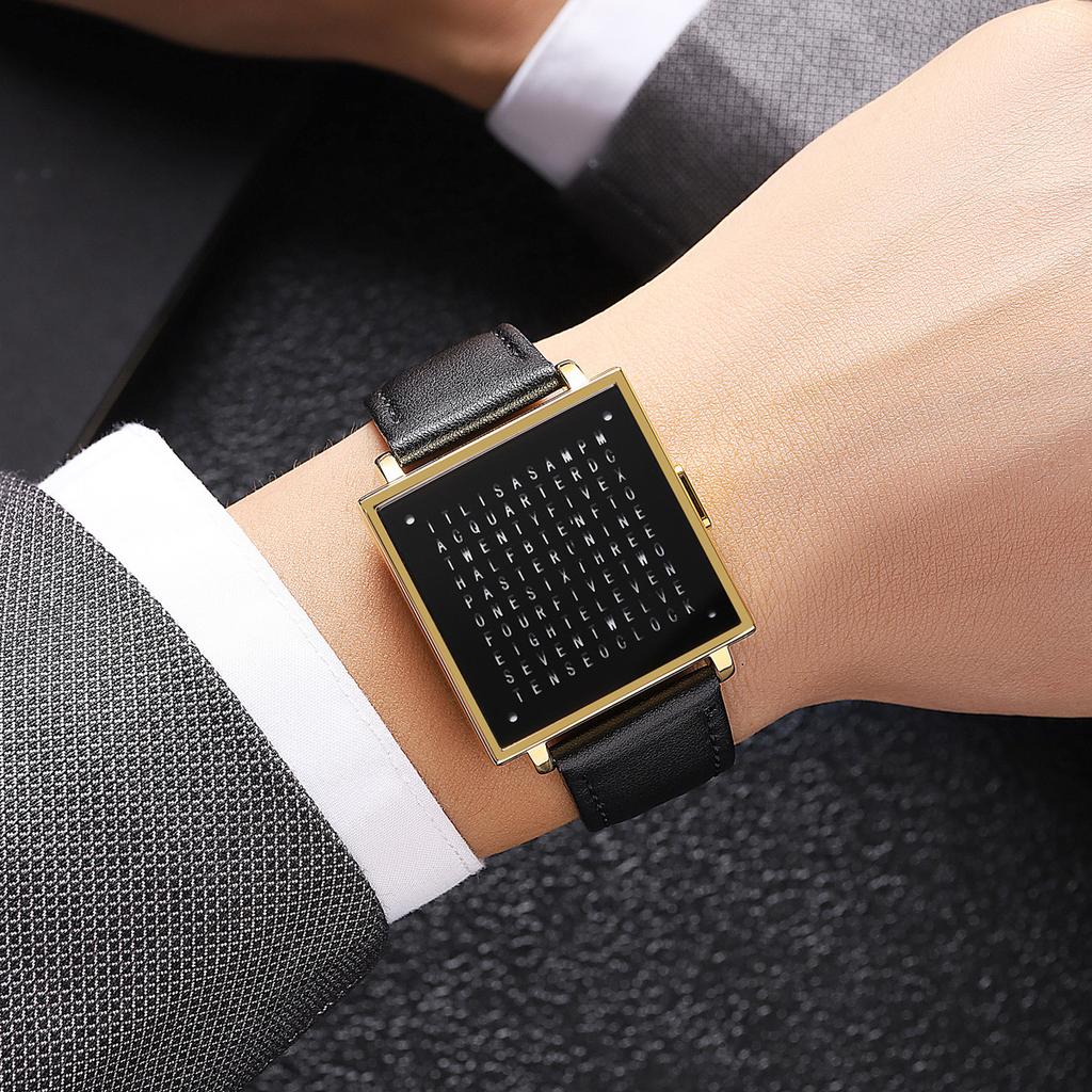 Multifunksjonell Elektronisk Klokke Kreativ Herreklokke Firkantet Forretningsklokke Herre Utenrikshandel Elektronisk Klokke Menn