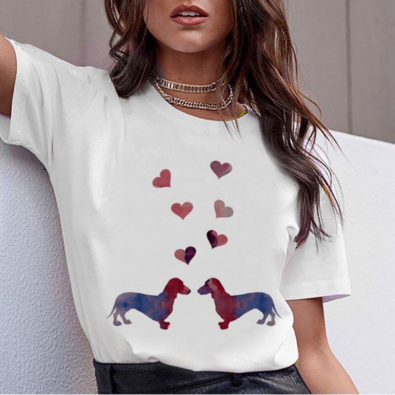 Dachshund Pug Teckel French Bulldog Frances German Shepherd Pit Bull women harajuku tumblr kawaii top tees t shirt